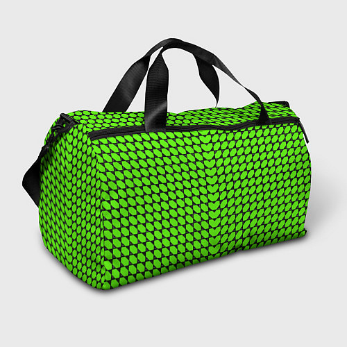 Спортивная сумка Зелёные лепестки шестиугольники / 3D-принт – фото 1