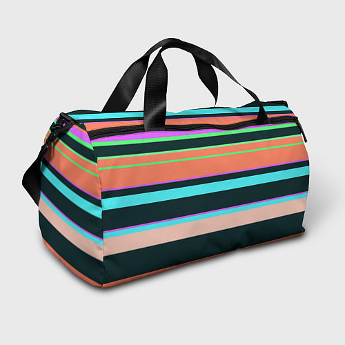 Спортивная сумка Цветные разные полосы / 3D-принт – фото 1
