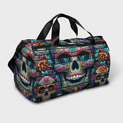 Сумки спортивные Cool skull - graffiti ai art, цвет: 3D-принт