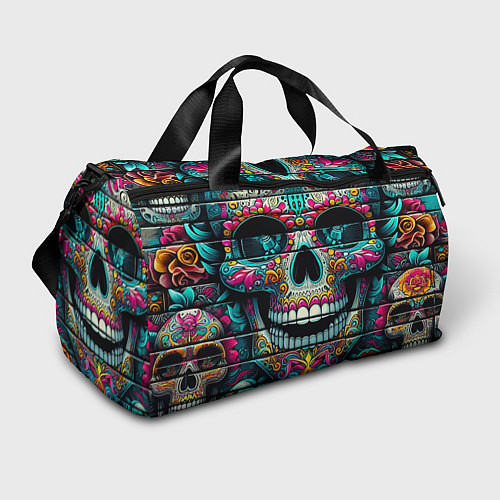 Спортивная сумка Cool skull - graffiti ai art / 3D-принт – фото 1