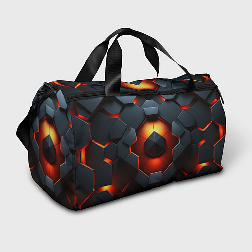 Спортивная сумка Конструкция из объемных оранжевых плит / 3D-принт – фото 1