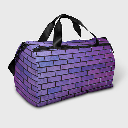 Спортивная сумка Кирпичная стена фиолетовый паттерн / 3D-принт – фото 1