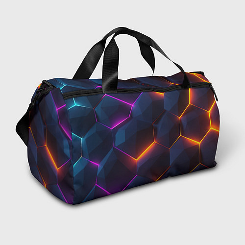 Спортивная сумка Неоновая яркая геометрическая абстракция со светом / 3D-принт – фото 1