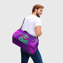 Сумки спортивные Модная сова на фиолетовом, цвет: 3D-принт — фото 2