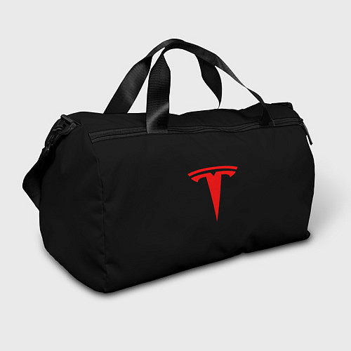 Спортивная сумка Tesla red logo / 3D-принт – фото 1