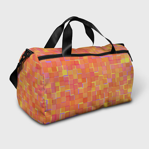Спортивная сумка Россыпь оранжевых квадратов / 3D-принт – фото 1
