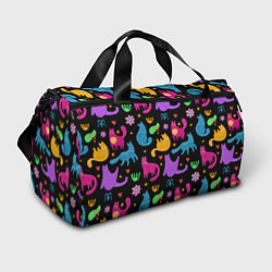 Спортивная сумка Паттерн разноцветных котиков