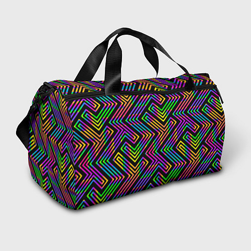 Спортивная сумка Линии лабиринта спектрального цвета / 3D-принт – фото 1