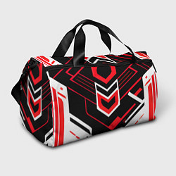 Спортивная сумка Полосы и красно-белый шестиугольник