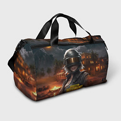 Сумки спортивные PUBG девушка в шлеме, цвет: 3D-принт