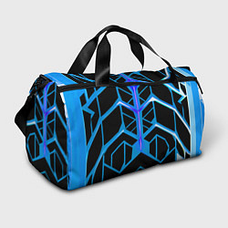 Сумки спортивные Blue lines on a black background, цвет: 3D-принт