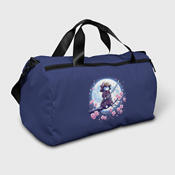 Спортивная сумка Котёнок самурай - цветущая сакура