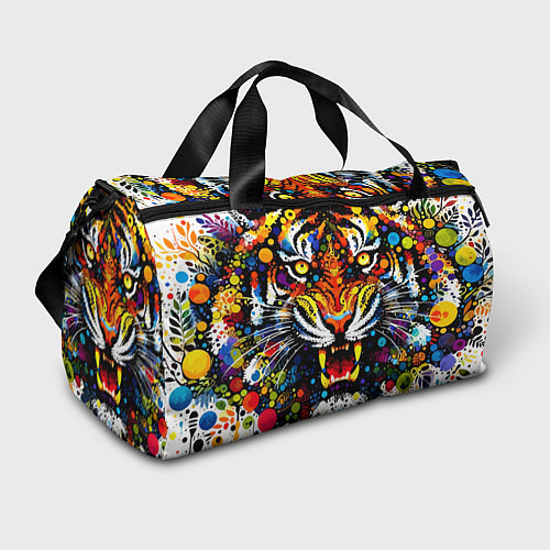 Спортивная сумка Орнаментальный тигр - нейросеть / 3D-принт – фото 1