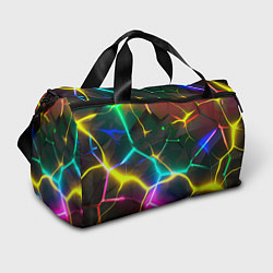 Спортивная сумка Яркие неоновые радужные разбитые плиты