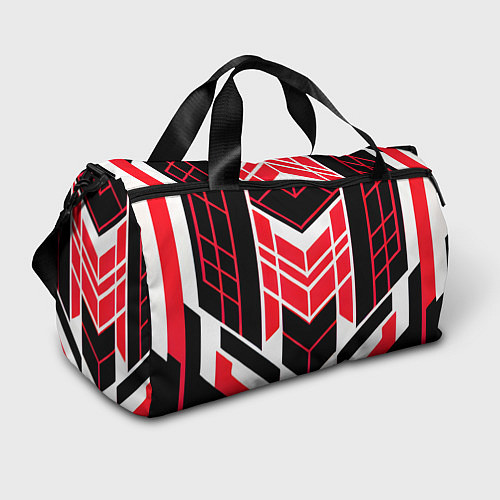 Спортивная сумка Red and white lines on a black background / 3D-принт – фото 1