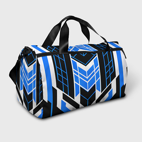 Спортивная сумка Blue and black stripes on a white background / 3D-принт – фото 1