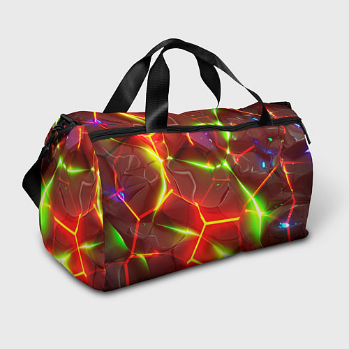 Спортивная сумка Неоновые красные плиты с ярким светом / 3D-принт – фото 1