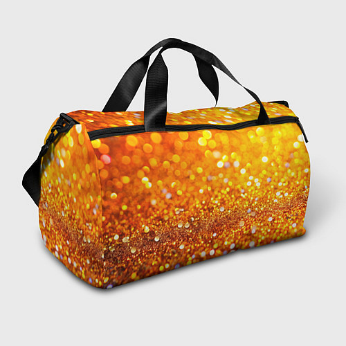 Спортивная сумка Оранжевые и желтые блестяшки боке / 3D-принт – фото 1