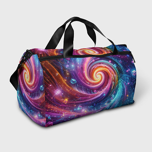 Спортивная сумка Космическая галактическая спираль - неоновое свече / 3D-принт – фото 1