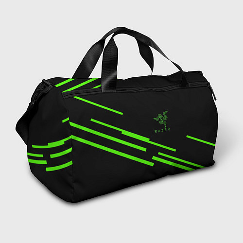 Спортивная сумка Razer line green / 3D-принт – фото 1