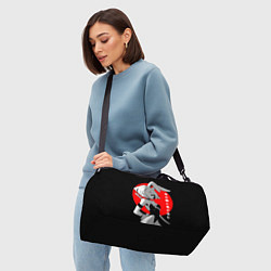 Сумки спортивные Секси девушка-самурай с заячьими ушками- иероглифы, цвет: 3D-принт — фото 2