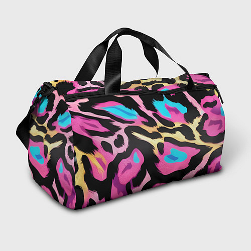 Спортивная сумка Пятна леопарда цветные / 3D-принт – фото 1
