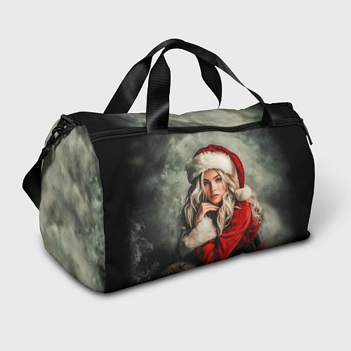 Спортивная сумка Блондинка в костюме Санты / 3D-принт – фото 1