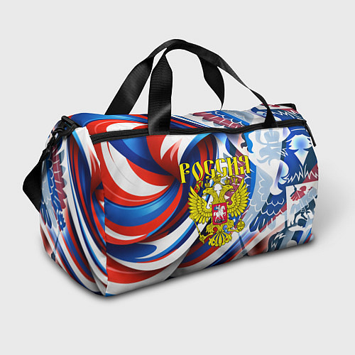 Спортивная сумка Герб России на фоне цветов флага / 3D-принт – фото 1