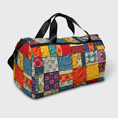 Спортивная сумка Пэчворк из ярких тканей / 3D-принт – фото 1