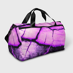 Спортивная сумка Трещины на абстрактном фиолетовом фоне