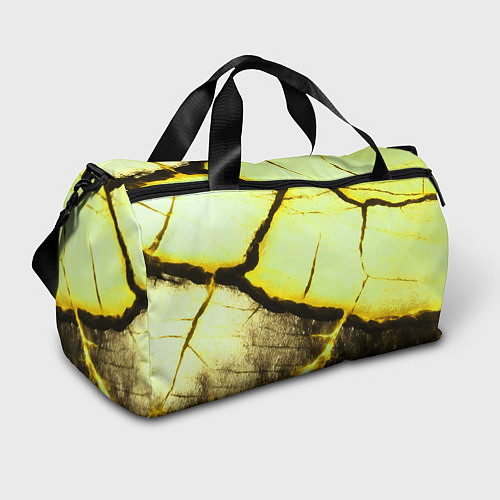 Спортивная сумка Трещины на абстрактном жёлтом фоне / 3D-принт – фото 1
