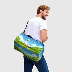 Сумки спортивные Аист в поле, цвет: 3D-принт — фото 2
