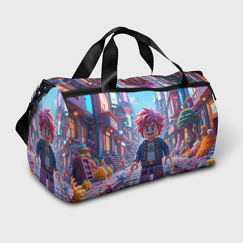 Спортивная сумка Роблокс с розовыми волосами / 3D-принт – фото 1