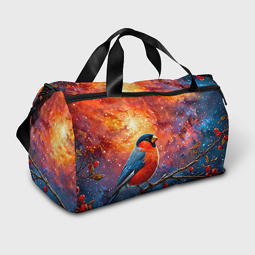 Спортивная сумка Снегирь и космос / 3D-принт – фото 1