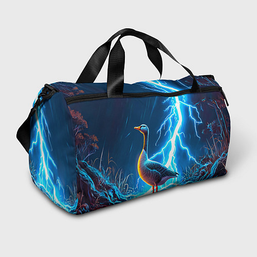 Спортивная сумка Гусь и разряд молнии / 3D-принт – фото 1