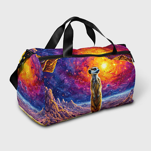 Спортивная сумка Сурикат и космическое небо / 3D-принт – фото 1