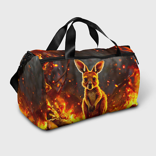 Спортивная сумка Кенгуру в огне / 3D-принт – фото 1