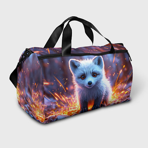 Спортивная сумка Песец в искрах / 3D-принт – фото 1