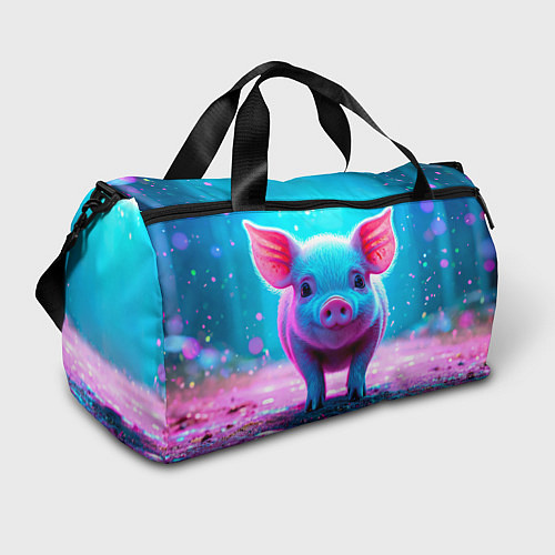Спортивная сумка Свинка в розовом свете / 3D-принт – фото 1