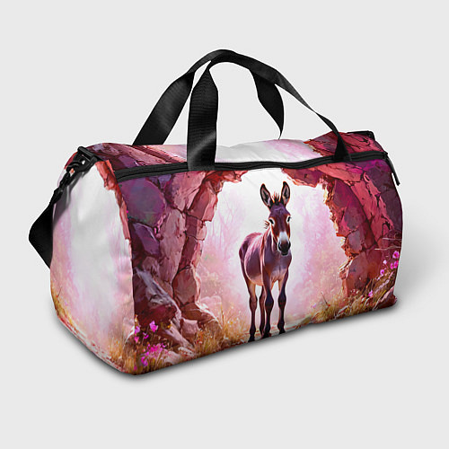 Спортивная сумка Осел в розовом свете / 3D-принт – фото 1