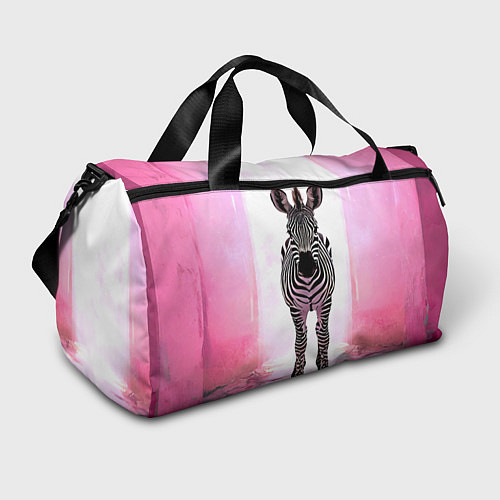 Спортивная сумка Зебра в розовом коридоре / 3D-принт – фото 1