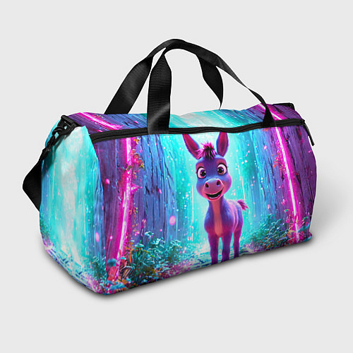 Спортивная сумка Ослик в неоновых искрах / 3D-принт – фото 1