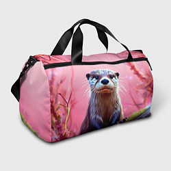 Сумки спортивные Выдра в розовом цвете, цвет: 3D-принт