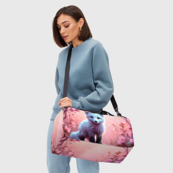 Сумки спортивные Песец в розовом лесу, цвет: 3D-принт — фото 2