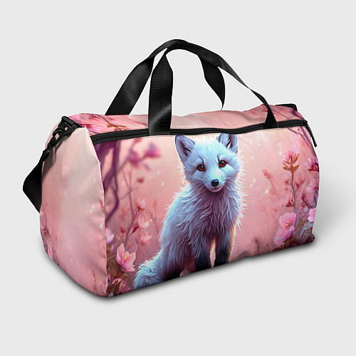 Спортивная сумка Песец в розовом лесу / 3D-принт – фото 1