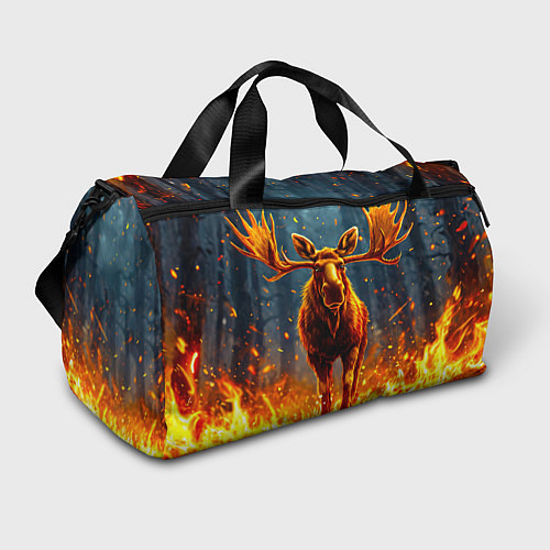 Спортивная сумка Лось в огне / 3D-принт – фото 1