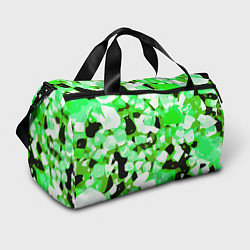 Сумки спортивные Green and white abstraction on a black background, цвет: 3D-принт