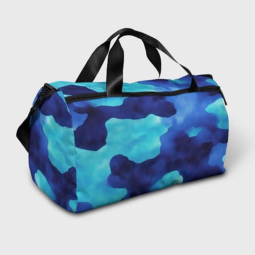 Спортивная сумка Камуфляж в синих оттенках / 3D-принт – фото 1
