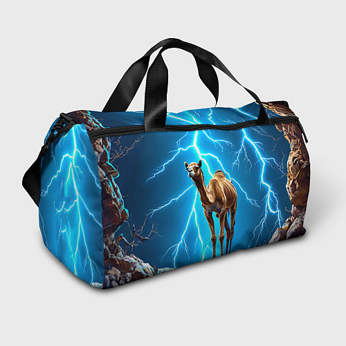 Спортивная сумка Верблюд и удар молнии / 3D-принт – фото 1