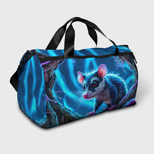 Спортивная сумка Опоссум в синей туманности / 3D-принт – фото 1